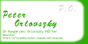 peter orlovszky business card